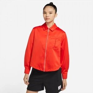 Jordan Satin Red Bomber Jacket Habanero 2x